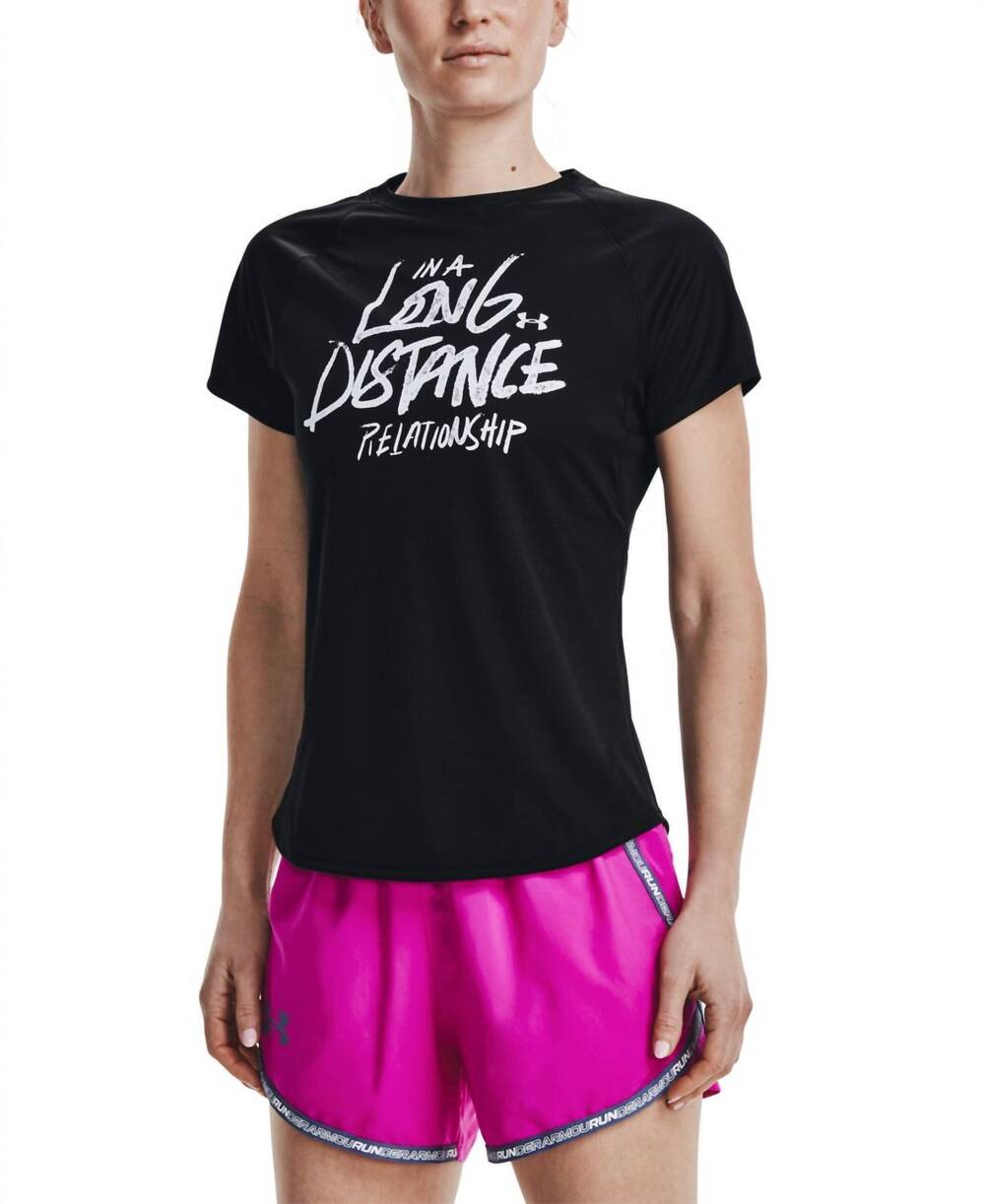 NEW UNDER ARMOUR speed stride graphic print t-shirt in black
